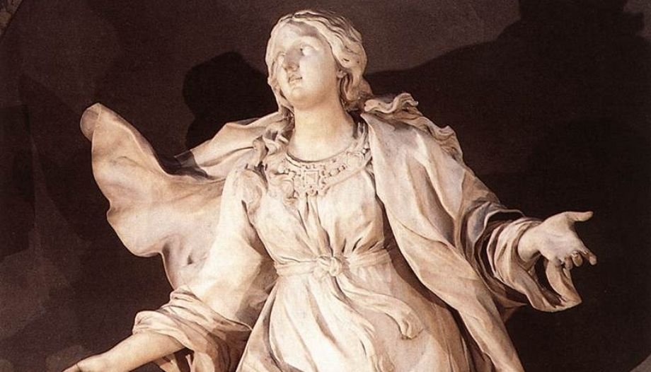 Santa Inés en la pira, de Ercole Ferrata.