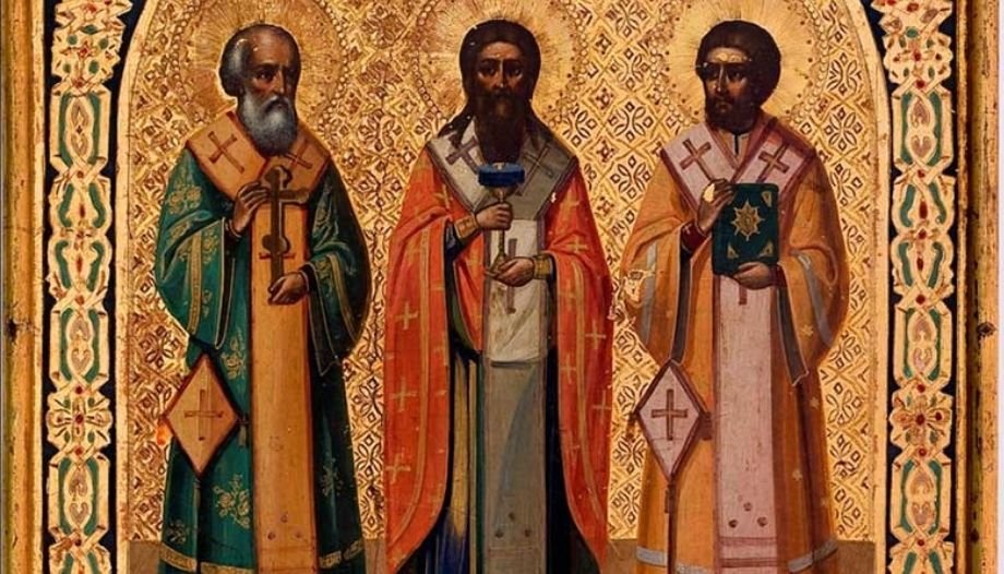 San Gregorio Nacianceno, San Basilio el Grande y San Juan Crisóstomo.